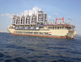 Karadeniz Power Ship  KPS-6 Irem Sultan - 110 MW On Dual Fuel (HFO and Gas Fired)